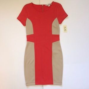 60’s style block color dress with zip up back sz M